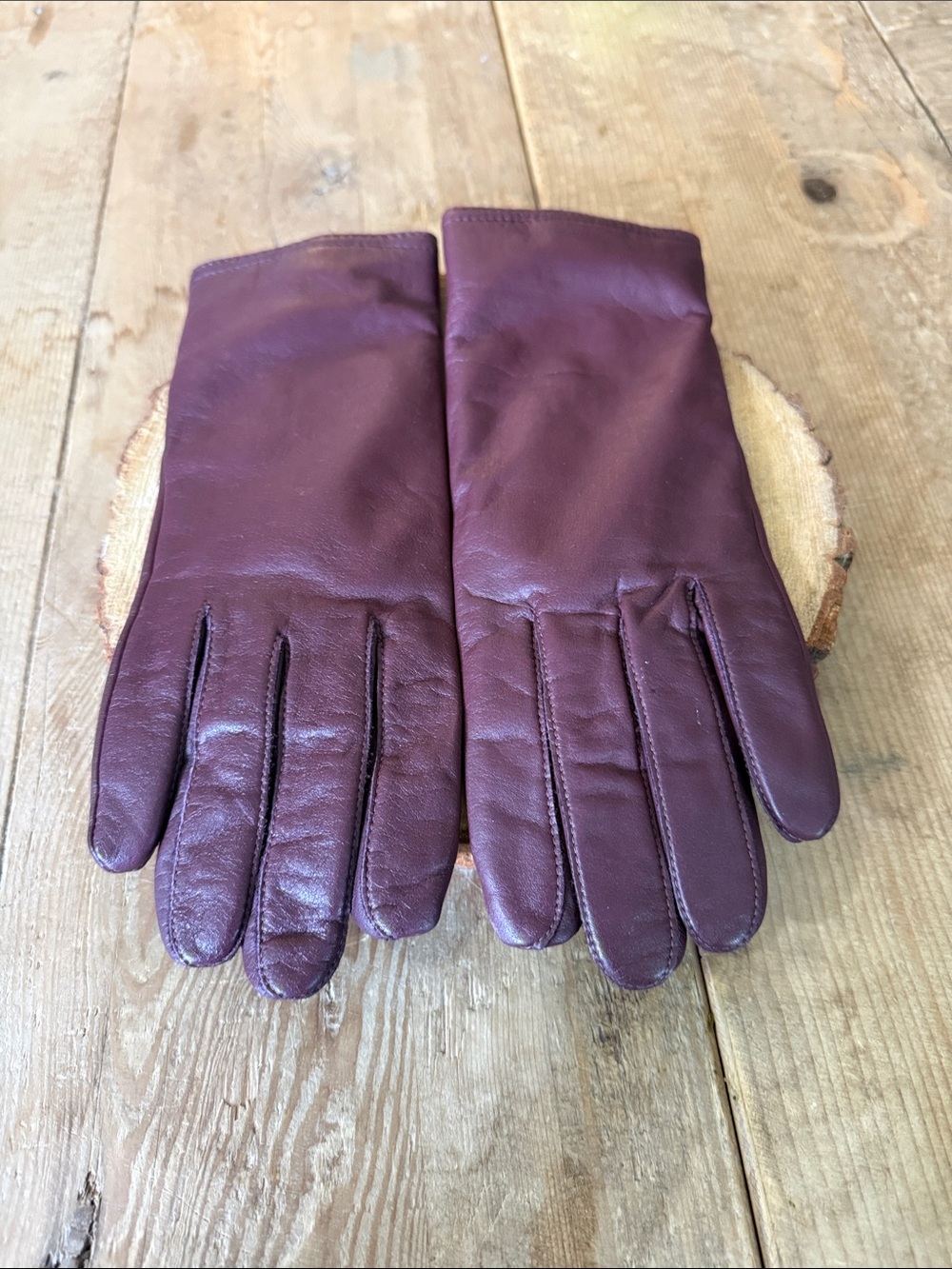Classic Leather Men's Gloves - Burgundy
